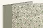 Preview: classic notebook with floral motif, green roses, green linen spine, white pages